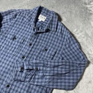 Lucky Brand Shirt Adult Small Blue Plaid‎ Flannel Saturday Stretch Mens